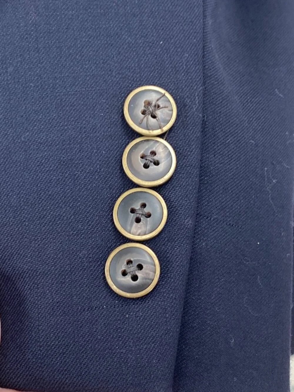 Joseph & Feiss Gold Classic Fit Navy Blue Blazer Size 52R 100% Wool 2 Button